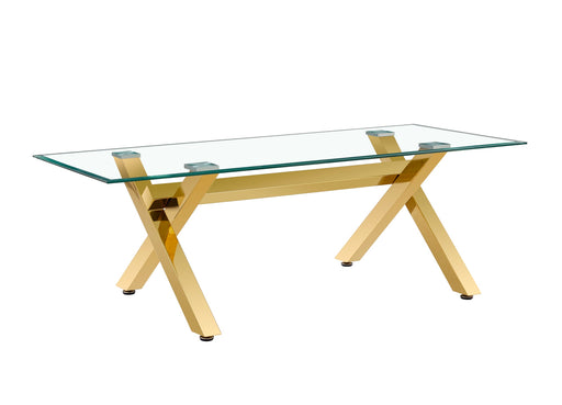 TABLE BASSE IXE GOLD TRANSPARENT 120x60x45cm