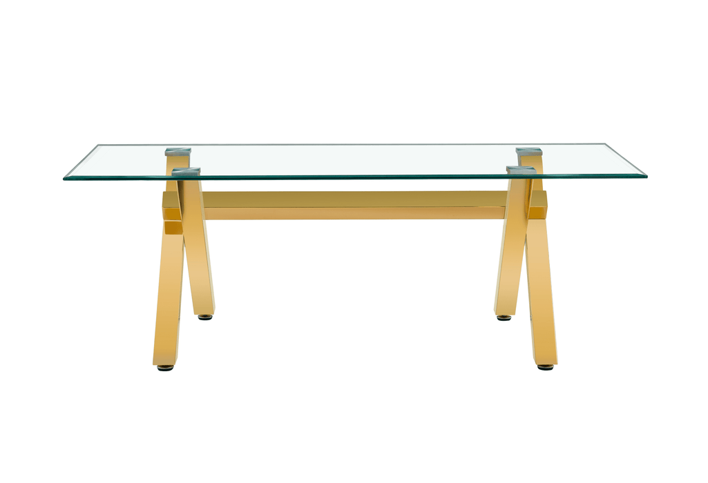 TABLE BASSE IXE GOLD TRANSPARENT 120x60x45cm
