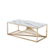 TABLE BASSE BRITANNY GOLD MARBRE BLANC 120x60x45 cm