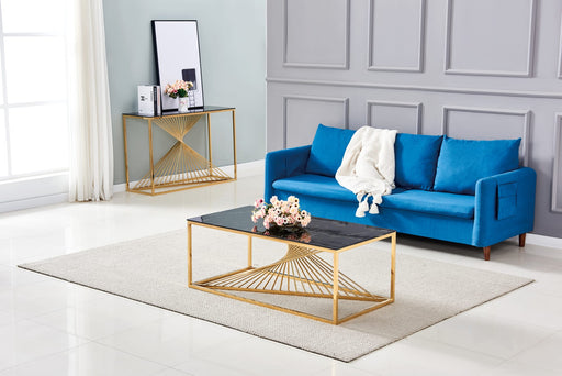 TABLE BASSE BRITTANY GOLD MARBRE NOIR 120x60x45 cm