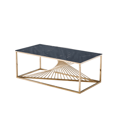 TABLE BASSE BRITTANY GOLD MARBRE NOIR 120x60x45 cm
