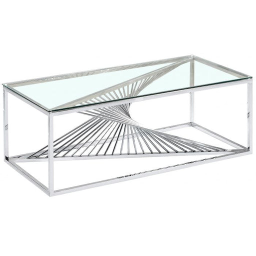 TABLE BASSE BRITANNY CHROME TRANSPARENT 120x60x45 cm