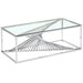 TABLE BASSE BRITANNY CHROME TRANSPARENT 120x60x45 cm