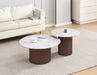 TABLE BASSE DUO BAIETA PIEDS EFFET NOYER CERAMIQUE MOKA - image 2