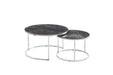 TABLE BASSE GIGOGNE PIED CHROME PLATEAU CERAMIQUE NOIR GEAI - image 1