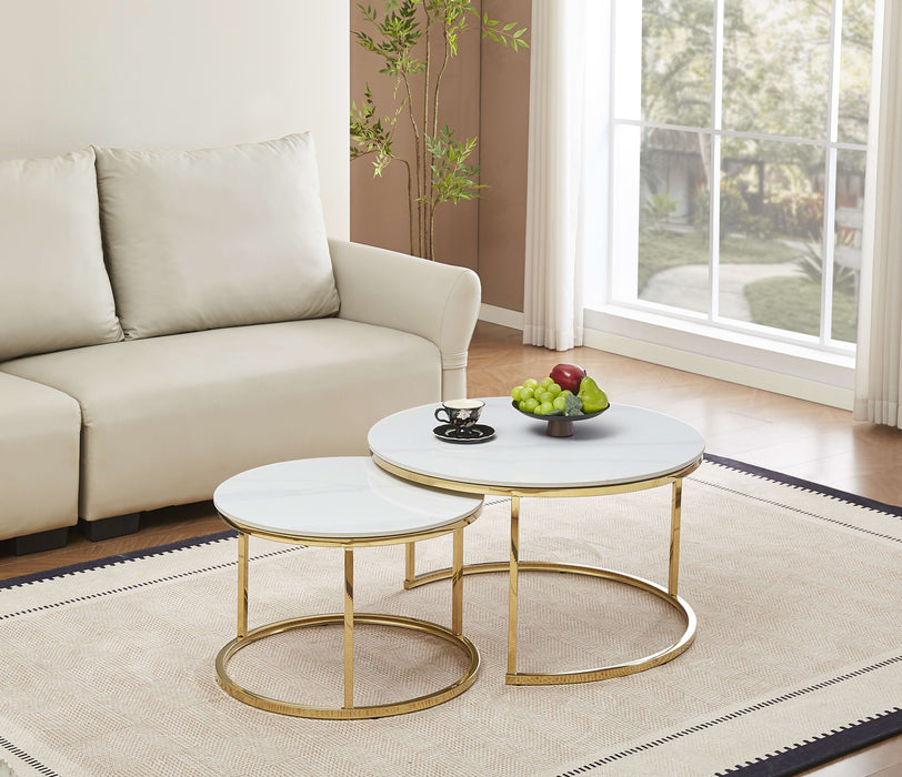 TABLE BASSE GIGOGNE PIED GOLD PLATEAU CERAMIQUE MARBRE BLANC - image 4
