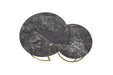TABLE BASSE GIGOGNE PIED GOLD PLATEAU CERAMIQUE NOIR GEAI - image 2