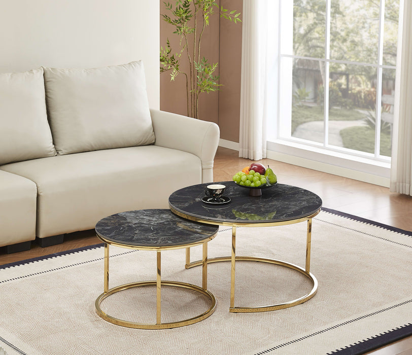 TABLE BASSE GIGOGNE PIED GOLD PLATEAU CERAMIQUE NOIR GEAI - image 4