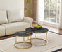 TABLE BASSE GIGOGNE PIED GOLD PLATEAU CERAMIQUE NOIR GEAI - image 4