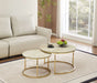 TABLE BASSE GIGOGNE PIED GOLD PLATEAU CERAMIQUE TRAVERTIN BRILLANT - image 4