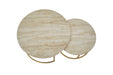 TABLE BASSE GIGOGNE PIED GOLD PLATEAU CERAMIQUE TRAVERTIN BRILLANT - image 2