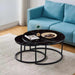 Lot de 2 tables Basses Gigogne ARTO métal noir et plateau en verre - image 2
