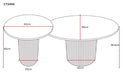 TABLE BASSE GIGOGNE POLPO PIED BEIGE PLATEAU CERAMIQUE MARBRE GRIS 70X70X38 + 50X50X45CM - image 1