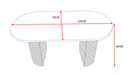 TABLE BASSE NEW ANNA PIED EFFET NOYER PLATEAU MDF EFFET NOYER 120x70x45cm - image 4