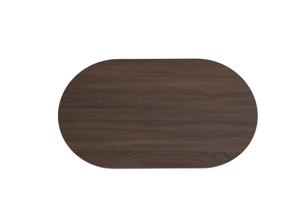 TABLE BASSE NEW ANNA PIED EFFET NOYER PLATEAU MDF EFFET NOYER 120x70x45cm - image 3