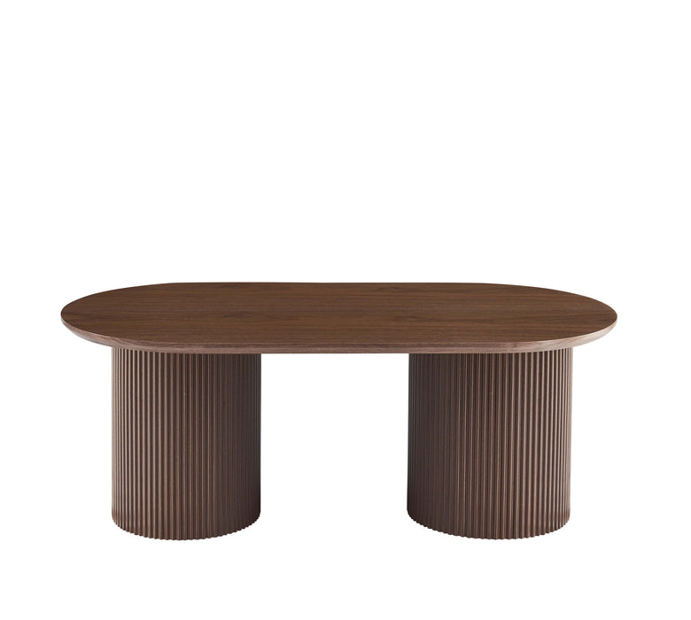 TABLE BASSE KINSHASA PIED METAL EFFET NOYER PLATEAU EFFET BOIS NOYER 120x60x45cm - image 2