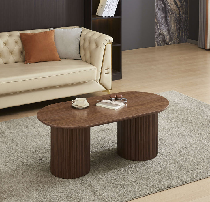 TABLE BASSE KINSHASA PIED METAL EFFET NOYER PLATEAU EFFET BOIS NOYER 120x60x45cm - image 4