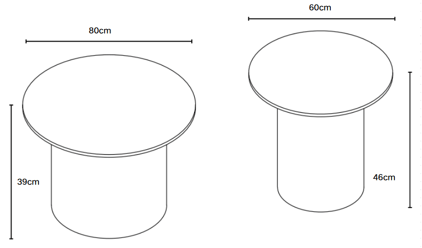 TABLE BASSE GIGOGNE MINA PIED TRAVERTIN PLATEAU CERAMIQUE BOIS BLANC 60x45cm + 80x38cm - image 3