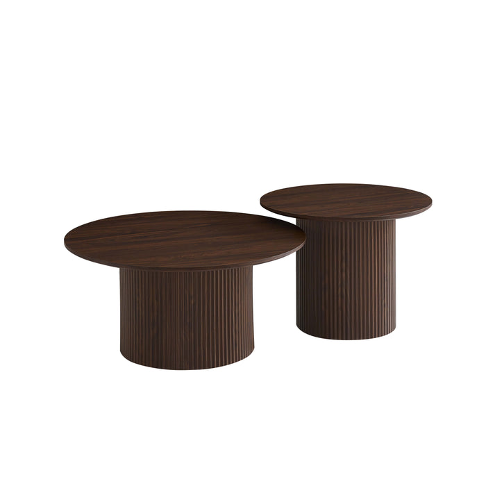 TABLE BASSE MINALI PIED NOYER PLATEAU MDF EFFET NOYER - image 2