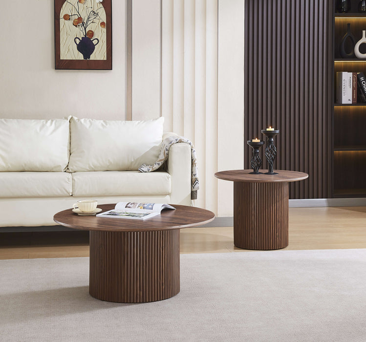 TABLE BASSE MINALI PIED NOYER PLATEAU MDF EFFET NOYER - image 4