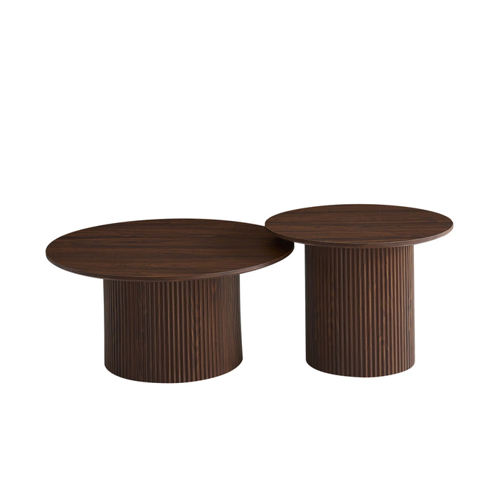 TABLE BASSE MINALI PIED NOYER PLATEAU MDF EFFET NOYER - image 1