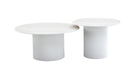Table basse mina pied metal blanc plateau ceramique bois blanc - image 1