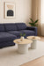 TABLE BASSE GIGOGNE MINA PIED BLANC PLATEAU CERAMIQUE TRAVERTIN MAT 60x45cm + 80x38cm - image 4