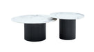 Table basse mina pied metal noir plateau ceramique marbre blanc - image 2