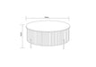 TABLE BASSE RUBY PIED BEIGE CERAMIQUE EFFET TRAVERTIN MAT 100cm - image 2