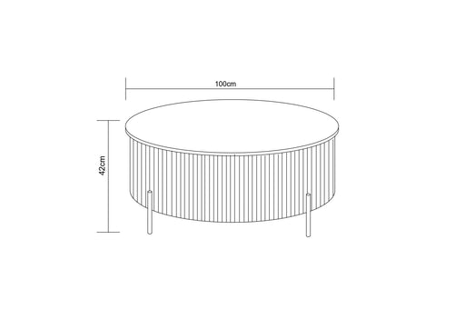 TABLE BASSE RUBY PIED NOIR CERAMIQUE EFFET TRAVERTIN MAT 100cm