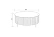 TABLE BASSE RUBY PIED BEIGE CERAMIQUE EFFET TRAVERTIN MAT 80cm - image 2