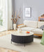 TABLE BASSE RUBY PIED NOIR CERAMIQUE EFFET TRAVERTIN MAT 90cm - image 3