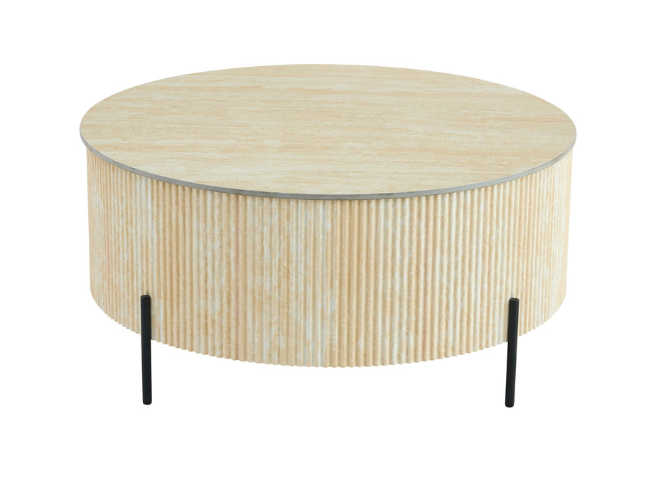 TABLE BASSE RUBY PIED TRAVERTIN MAT PLATEAU CERAMIQUE TRAVERTIN MAT 100 - image 2
