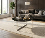 Table basse ronde LORIE chrome plateau en verre D90 cm - image 3