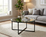 TABLE BASSE LORIE PIED METAL NOIR MIROIR 90CM - image 3