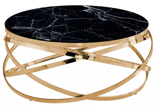 TABLE BASSE EVOL GOLD MARBRE NOIR 100CM