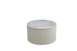 TABLE BASSE VALMY PIEDS BEIGE PLATEAU CERAMIQUE MARBRE GRIS 80X45 - image 1