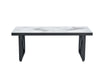 Table basse Deluxe LEVANTO structure métal noir plateau en verre 120x60 cm - image 1