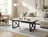 Table basse Deluxe LEVANTO structure métal noir plateau en verre 120x60 cm - image 3