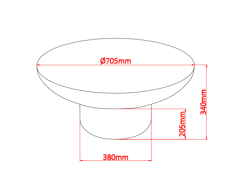 TABLE BASSE GALET FIBRE DE VERRE RENFORCEE EFFET TRAVERTIN MAT
