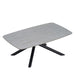 TABLE BASSE NYSA PIED METAL NOIR CERAMIQUE TRAVERTIN BLANC 120CM - image 2