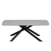 TABLE BASSE NYSA PIED METAL NOIR CERAMIQUE TRAVERTIN BLANC 120CM - image 1