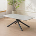 TABLE BASSE NYSA PIED METAL NOIR CERAMIQUE TRAVERTIN BLANC 120CM - image 4