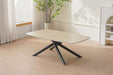 TABLE BASSE NYSA PIED METAL NOIR CERAMIQUE TRAVERTIN MAT 120 - image 4