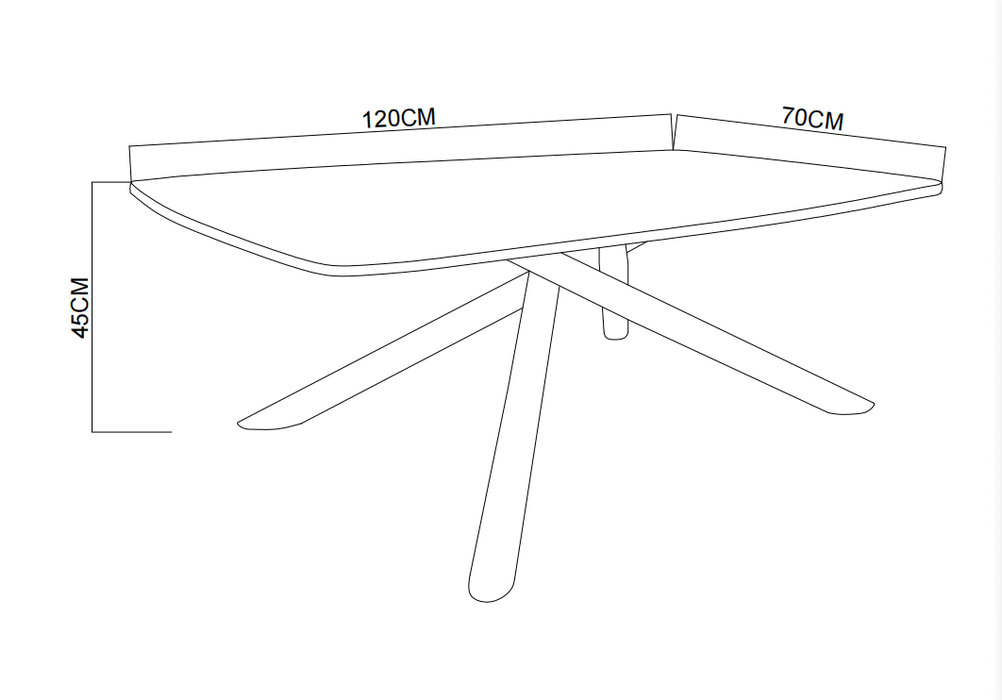 TABLE BASSE NYSA PIED METAL NOIR CERAMIQUE TRAVERTIN BLANC 120CM - image 3