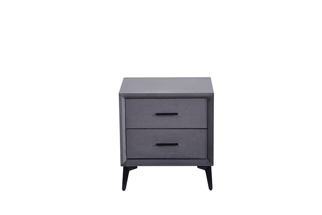 CHEVET NOBEL VELOURS GRIS 38x45x48cm - image 1
