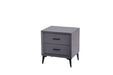 CHEVET NOBEL VELOURS GRIS 38x45x48cm - image 2
