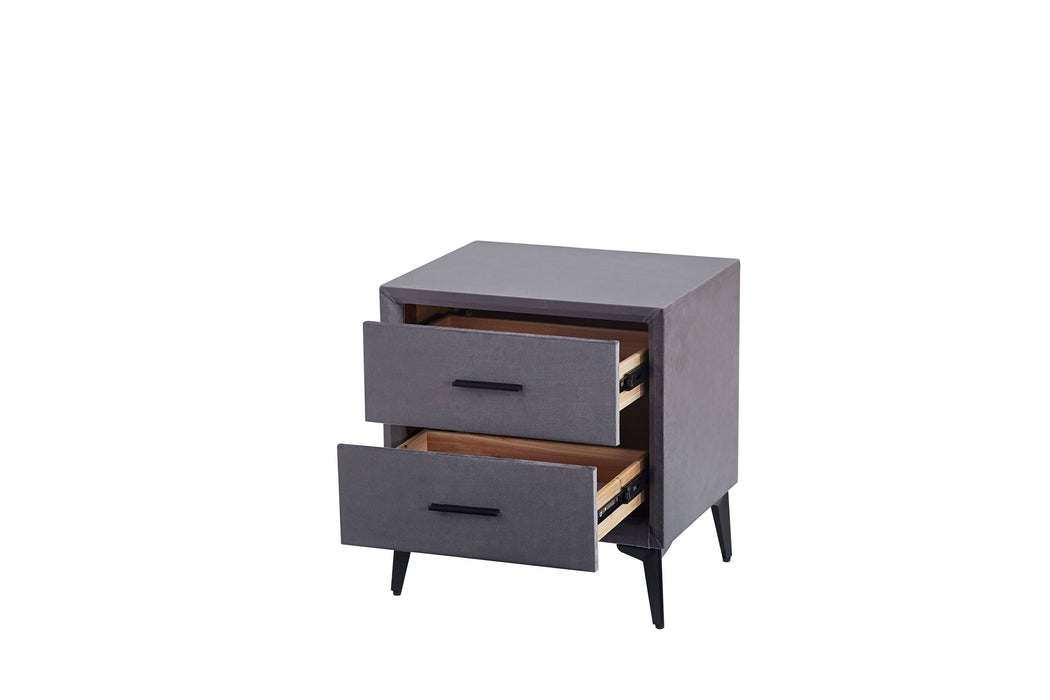 CHEVET NOBEL VELOURS GRIS 38x45x48cm - image 3