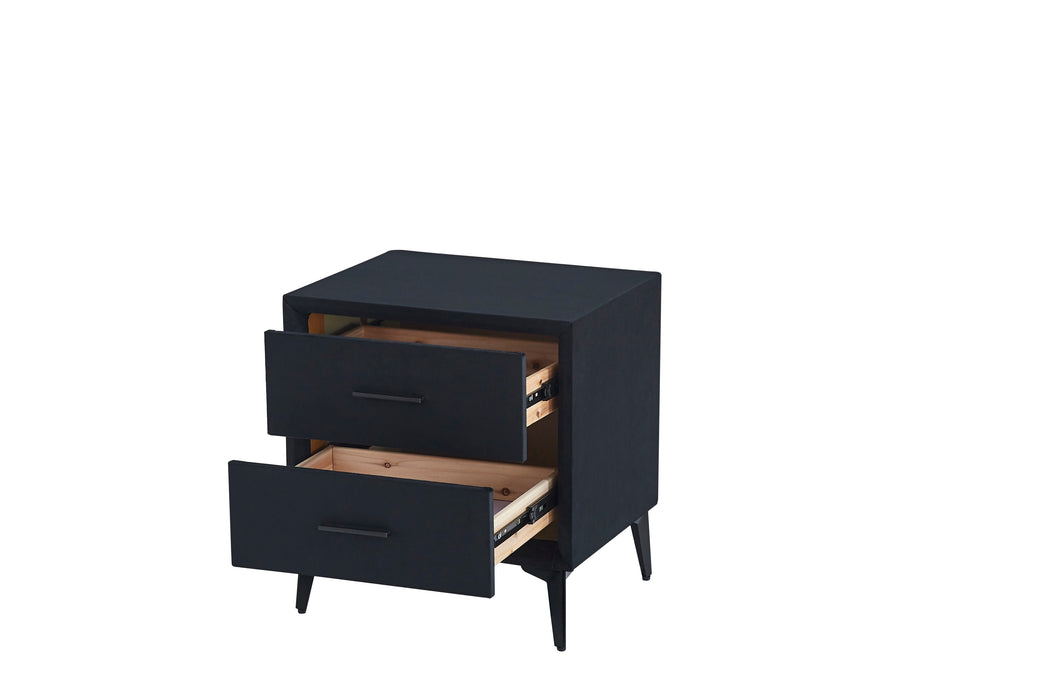 CHEVET NOBEL VELOURS NOIR 38x45x48cm - image 3