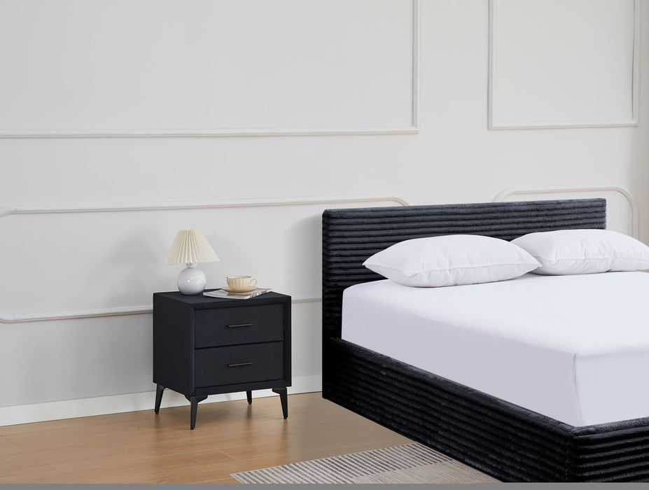 CHEVET NOBEL VELOURS NOIR 38x45x48cm